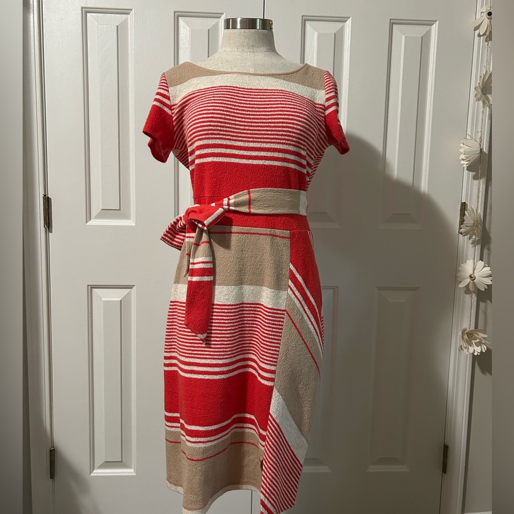 Anthropologie Lilka Dress - Orange and Ivory
